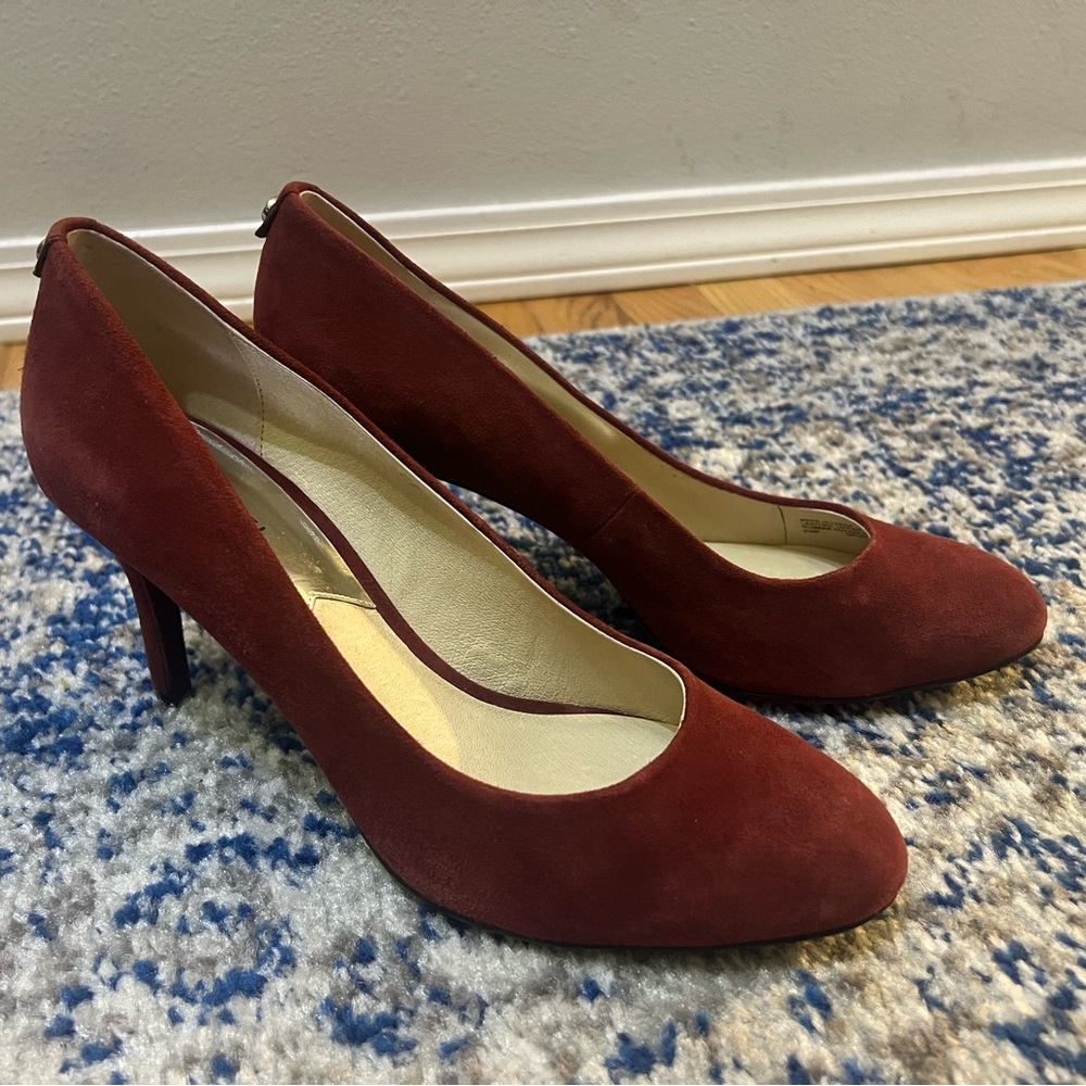 Elegant Michael Kors Burgundy Suede Heels